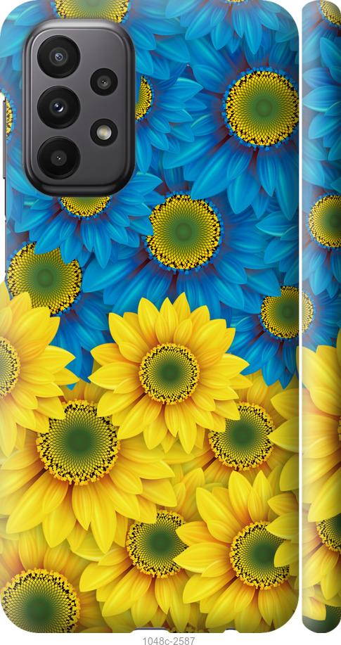 Чехол на Samsung Galaxy A23 A235F Жёлто-голубые цветы