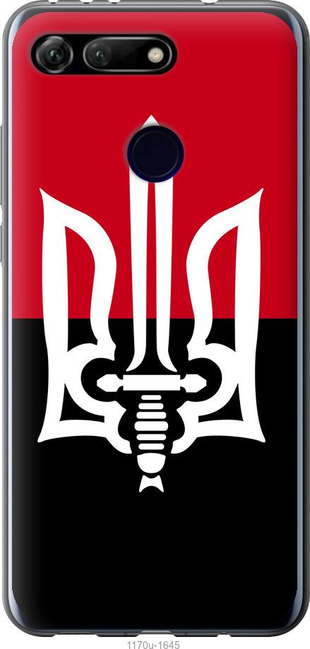 

Чехол на Huawei Honor View 20 Чорно-червоний прапор з тризубом
