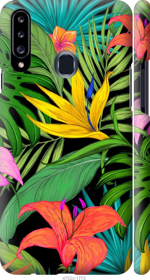 Чехол на Samsung Galaxy A20s A207F Тропические листья 1
