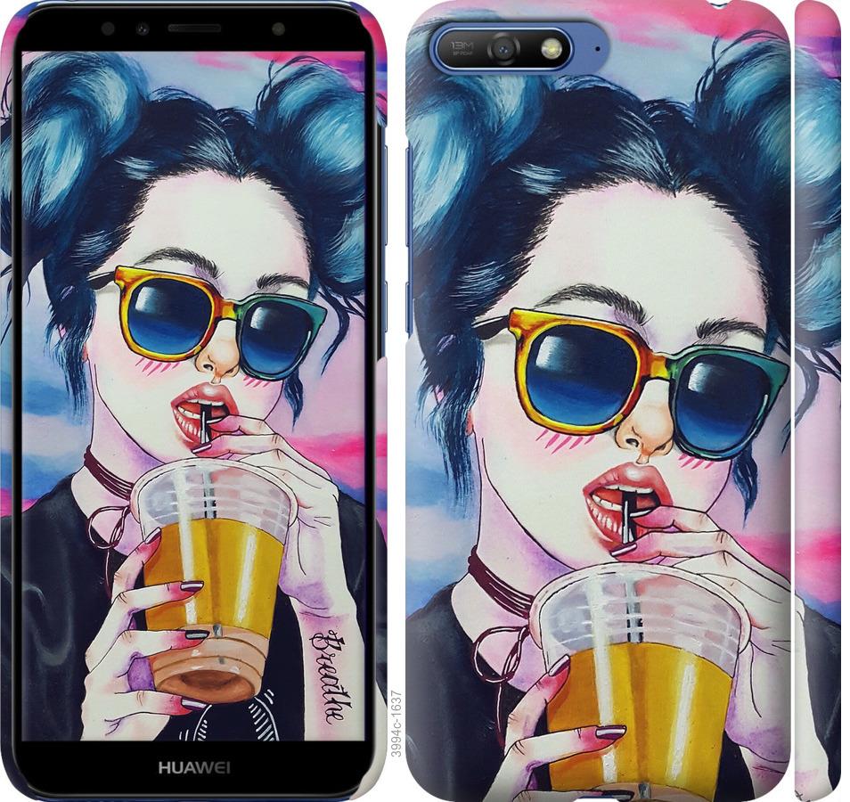 

Чехол на Huawei Y6 2018 Арт-девушка в очках
