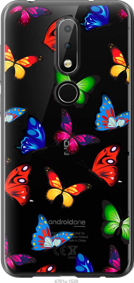 

Чехол на Nokia 6.1 Plus Красочные мотыльки