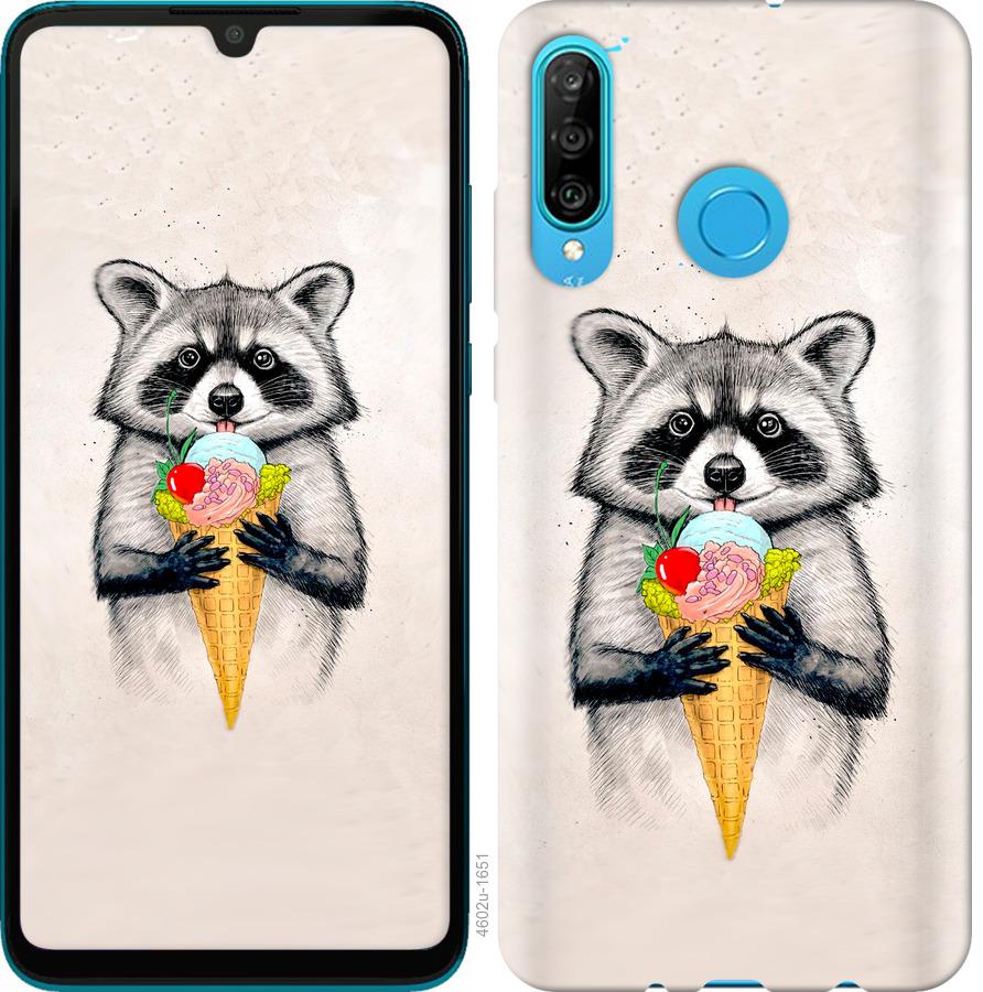 

Чохол на Huawei Honor 20 Lite Єнот з морозивом