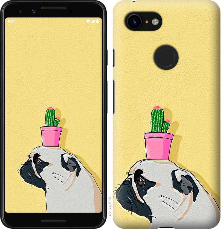 

Чохол на Google Pixel 3 Мопс з кактусом