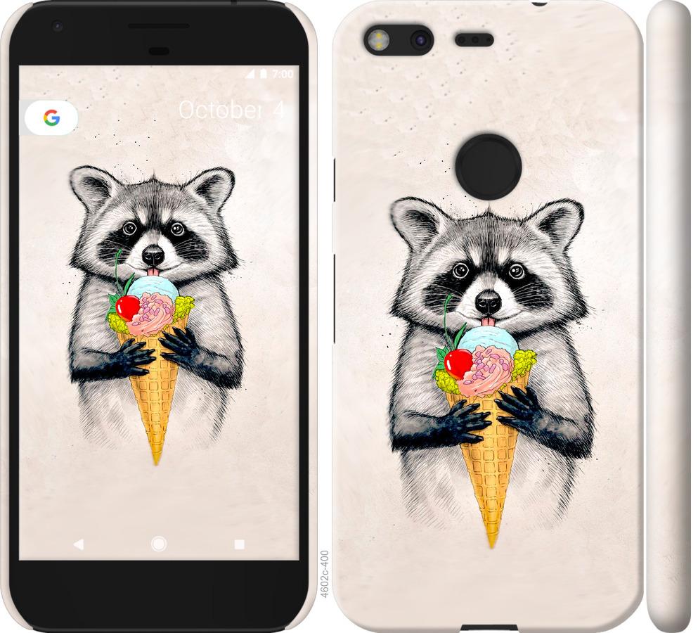 

Чохол на Google Pixel Єнот з морозивом