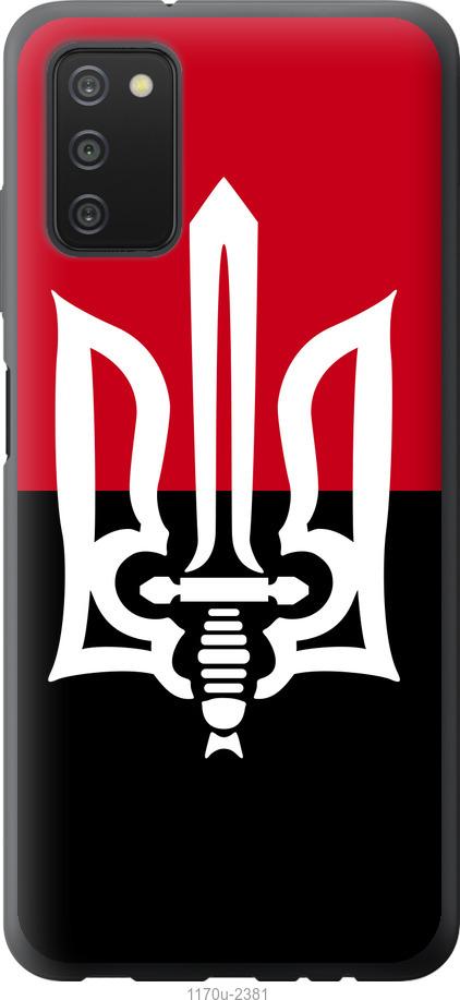

Чохол на Samsung Galaxy A03s A037F Чорно-червоний прапор з тризубом