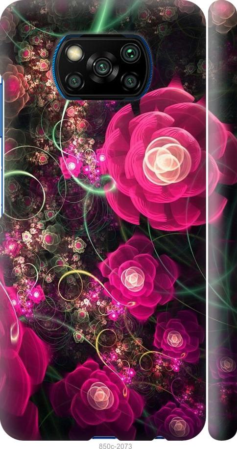 Чехол на Xiaomi Poco X3 Абстрактные цветы 3