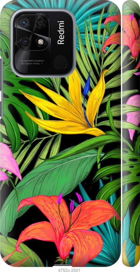 Чохол на Xiaomi Redmi 10C Тропічні листя 1