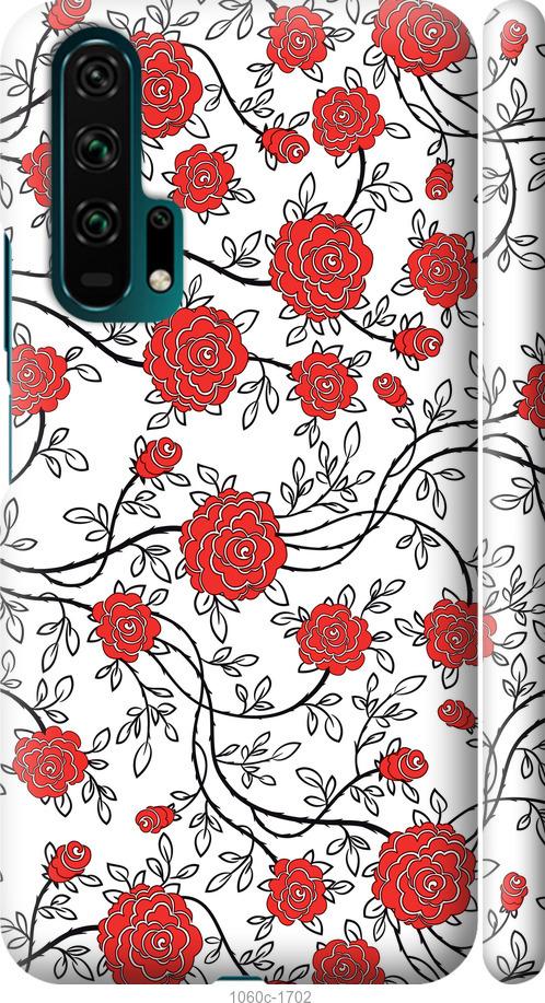 

Чехол на Huawei Honor 20 Pro Красные розы на белом фоне
