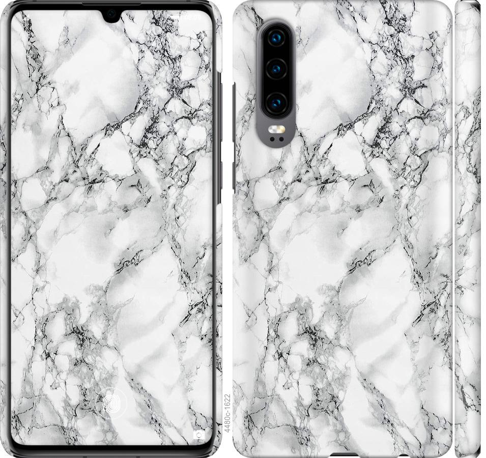 

Чохол на Huawei P30 мармур білий