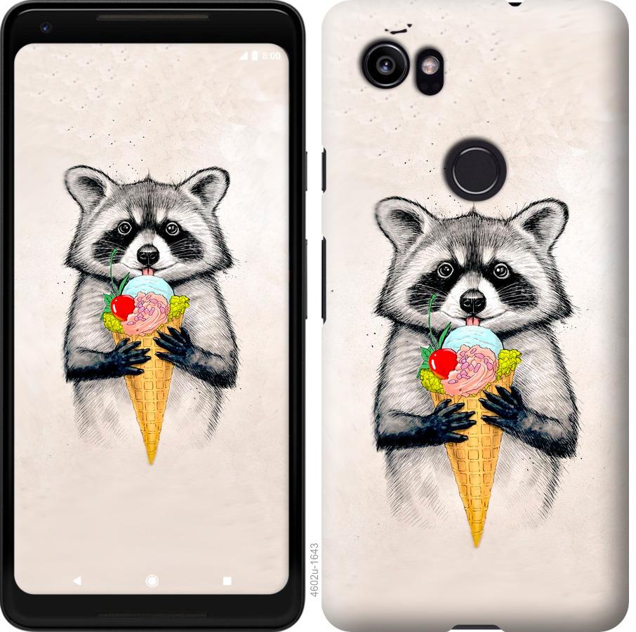 

Чохол на Google PixeL 2 XL Єнот з морозивом