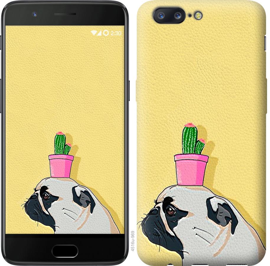 

Чохол на OnePlus 5 Мопс з кактусом