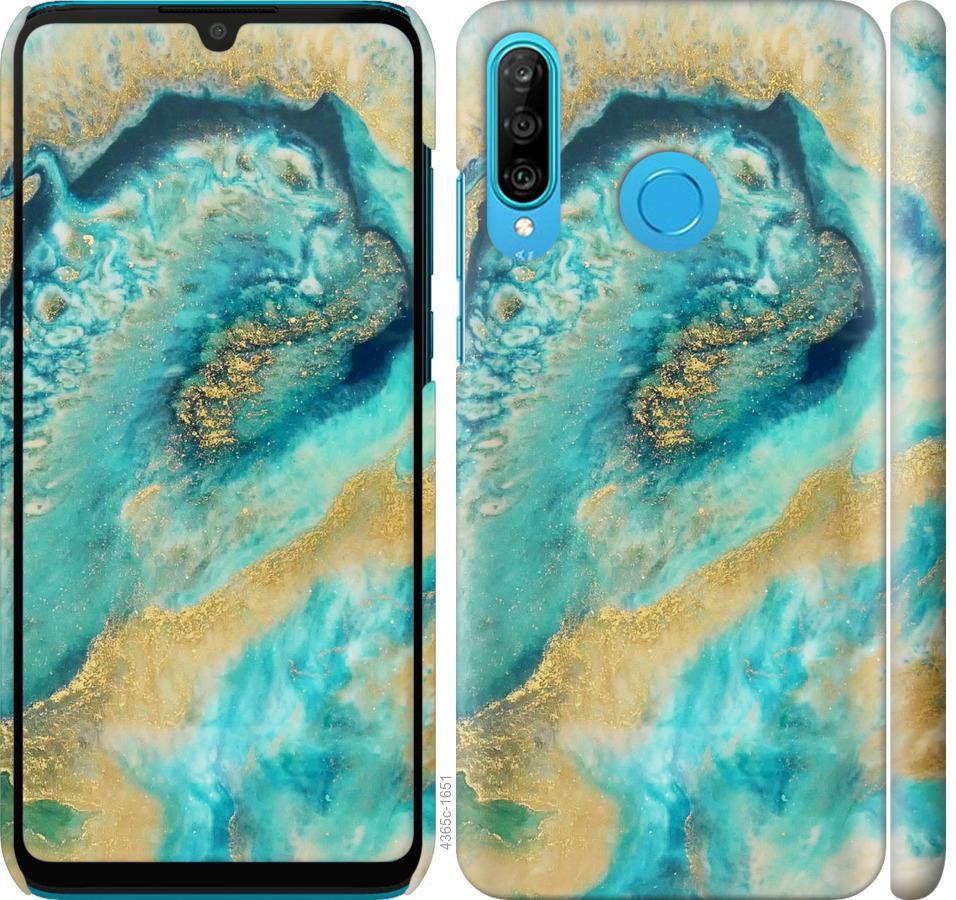 

Чехол на Huawei P30 Lite Green marble