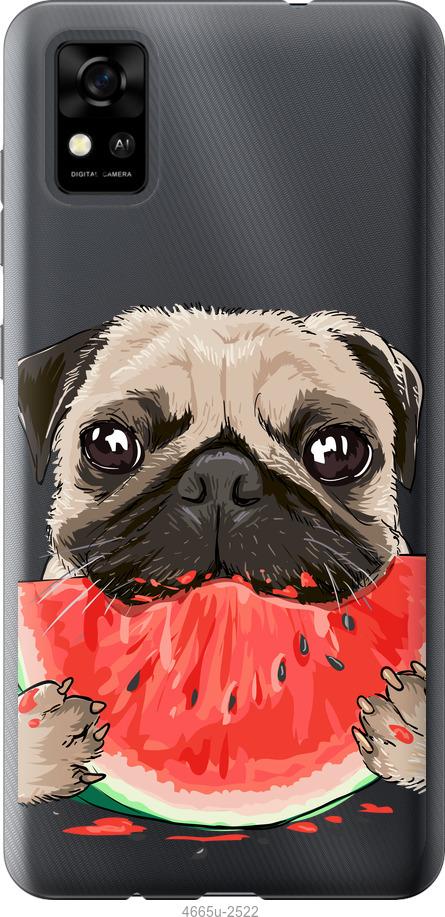 

Чехол на ZTE Blade A31 Мопс и арбуз