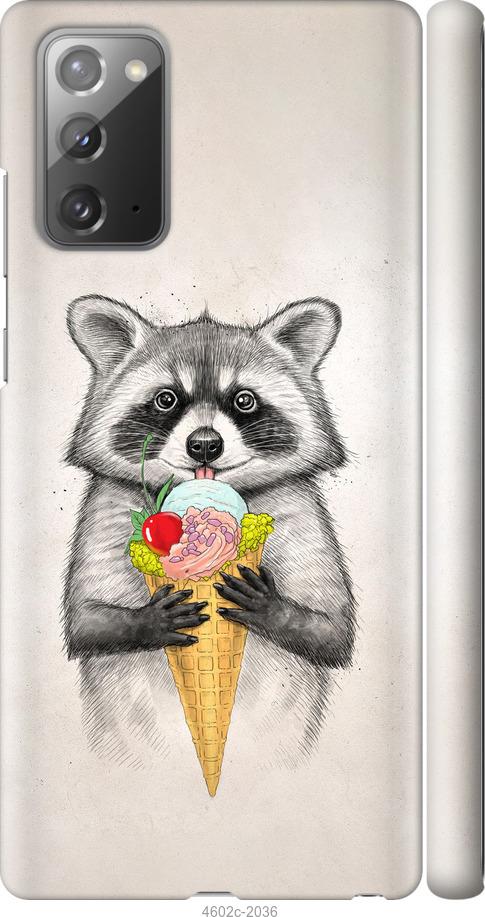 

Чехол на Samsung Galaxy Note 20 Енотик с мороженым