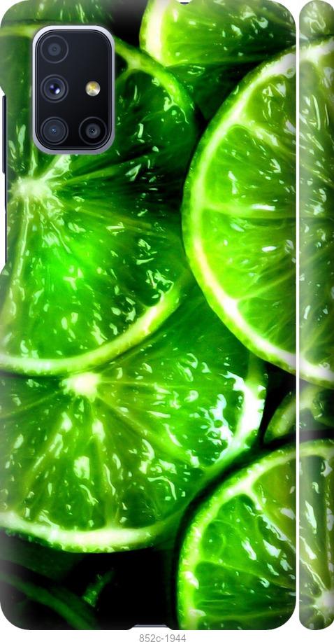 Чехол на Samsung Galaxy M51 M515F Зелёные дольки лимона