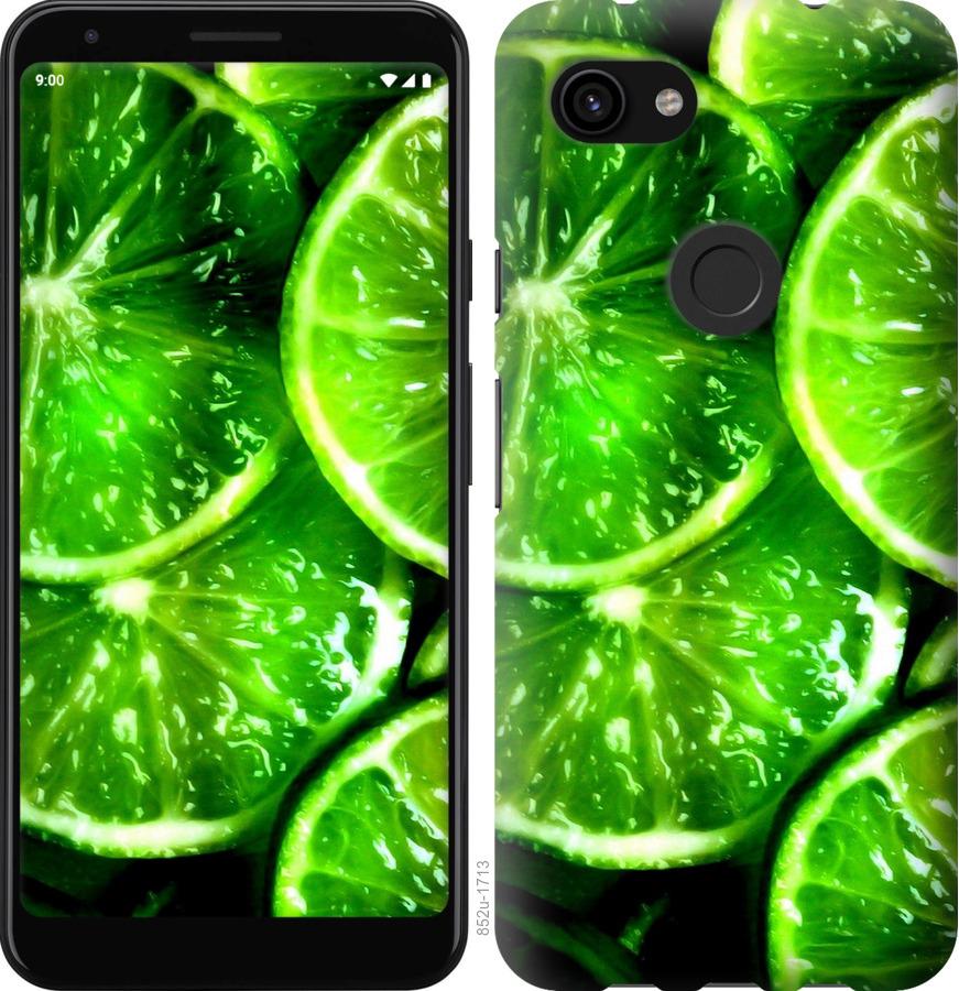 

Чохол на Google Pixel 3a XL Зелені часточки лимона