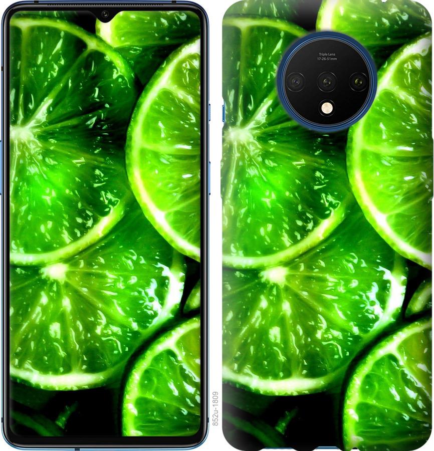 Чехол на OnePlus 7T Зелёные дольки лимона