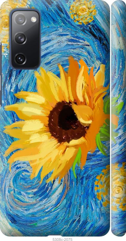Чехол на Samsung Galaxy S20 FE G780F Цветы желто-голубые