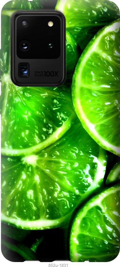 Чехол на Samsung Galaxy Note 20 Ultra Зелёные дольки лимона