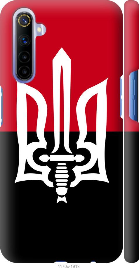 

Чохол на Realme 6 Чорно-червоний прапор з тризубом