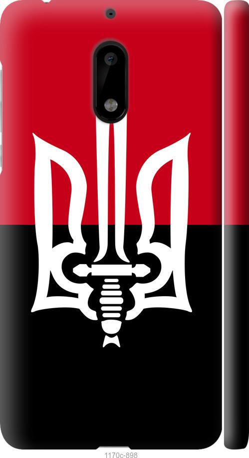 

Чехол на Nokia 6 Чорно-червоний прапор з тризубом