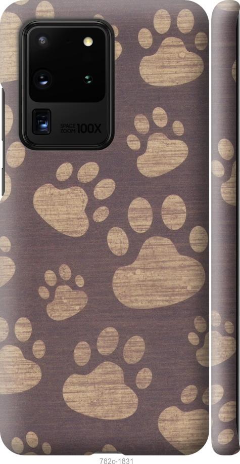 Чехол на Samsung Galaxy S20 Ultra Следы тигра