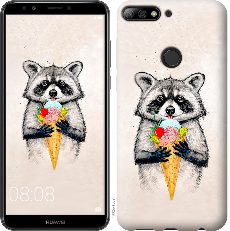 

Чохол на Huawei Y7 Prime 2018 Єнот з морозивом