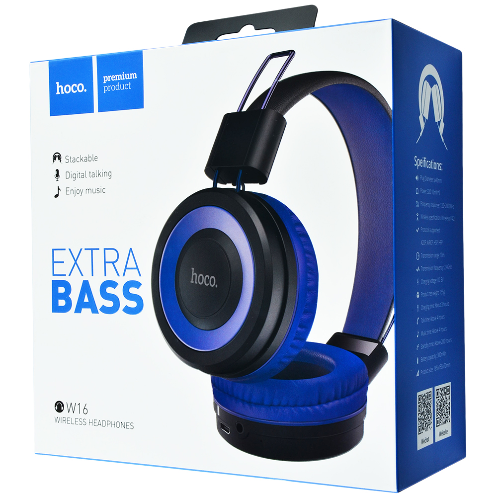 

Стерео Наушники Hoco W16 Cool Motion Bluetooth Синий (107278)