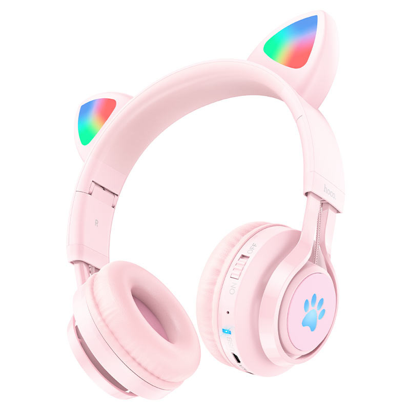 

Накладные беспроводные наушники Hoco W39 Cat ear Pink (244337)