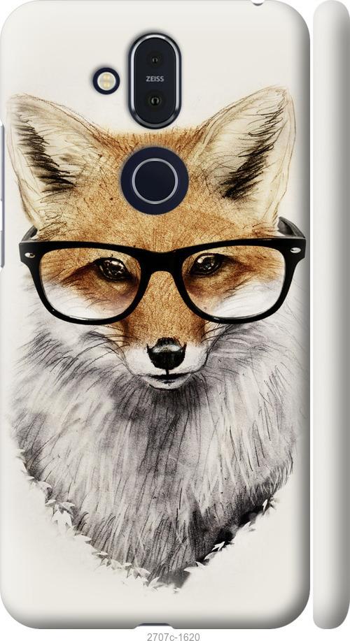 

Чехол на Nokia 8.1 Лис в очках