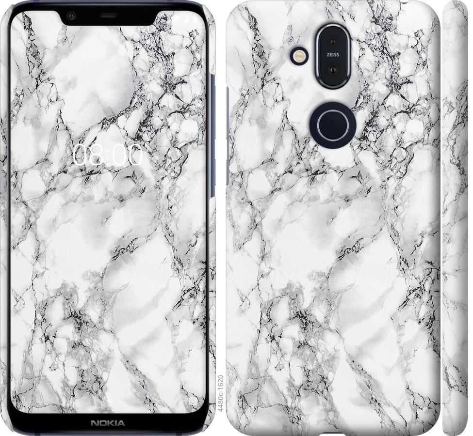 

Чохол на Nokia 8.1 мармур білий