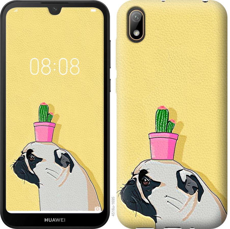 

Чохол на Huawei Y5 2019 Мопс з кактусом