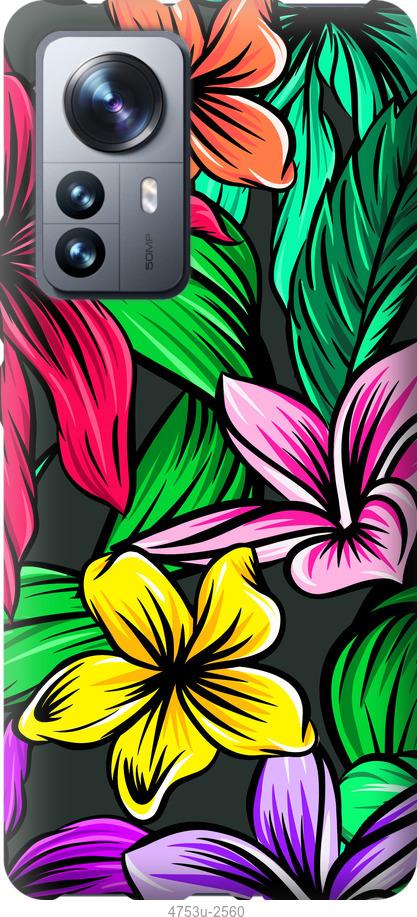 Чохол на Xiaomi 12 Pro Тропічні квіти 1