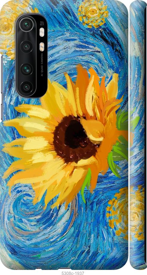 Чохол на Xiaomi Mi Note 10 Lite Квіти жовто-блакитні