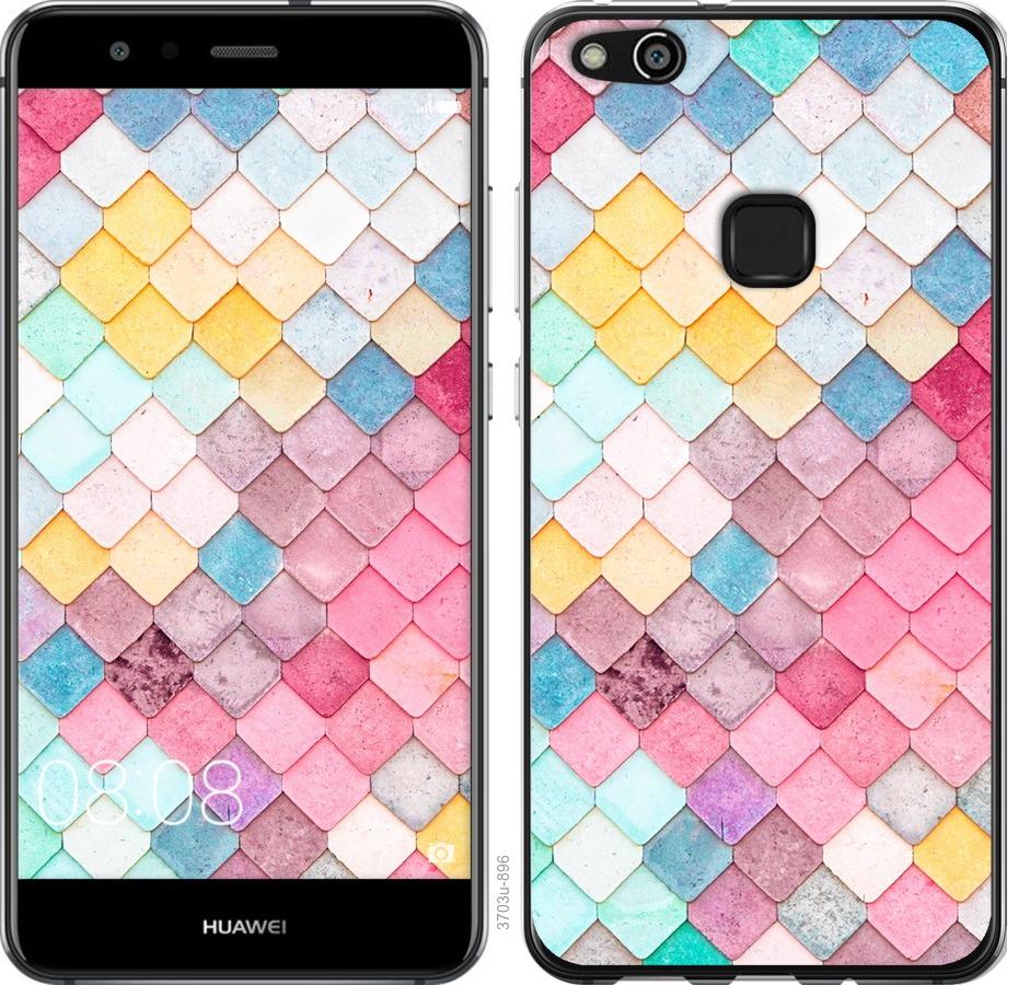 

Чехол на Huawei P10 Lite Красочная черепица