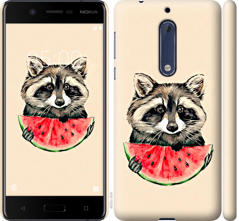 

Чехол на Nokia 5 Енотик с арбузом