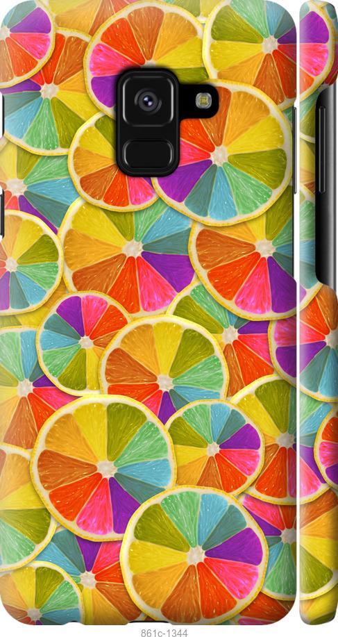 

Чехол на Samsung Galaxy A8 2018 A530F Разноцветные дольки лимона