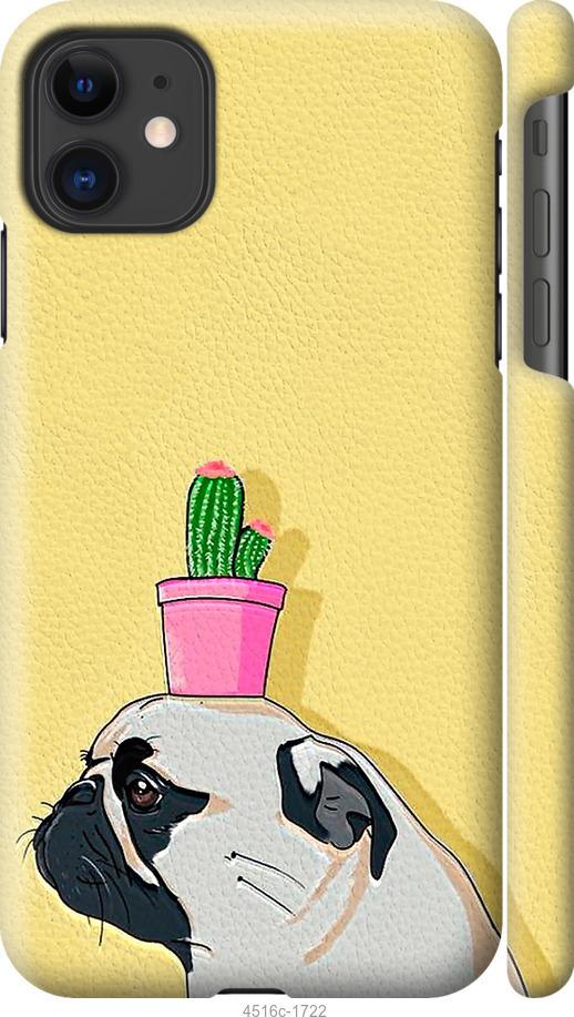

Чохол на iPhone 12 Mini Мопс з кактусом