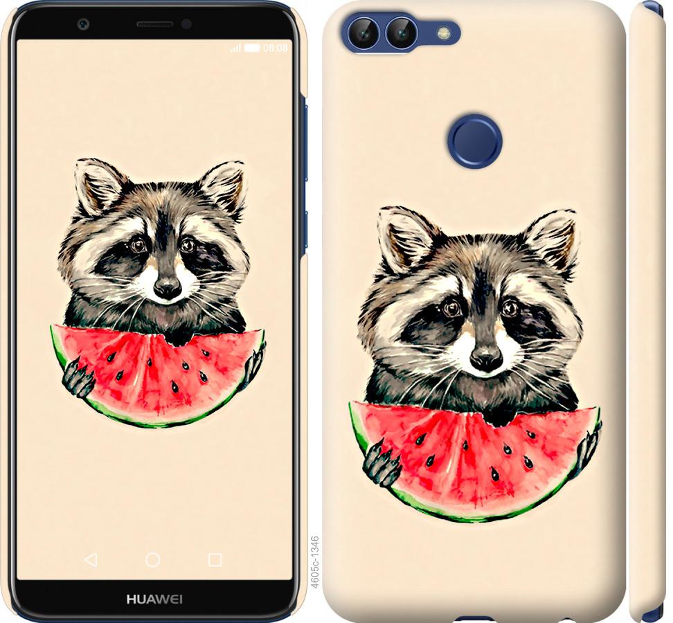 

Чехол на Huawei P Smart Енотик с арбузом
