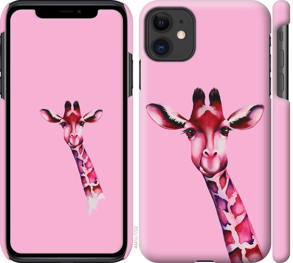 Чехол на iPhone 11 Розовая жирафа