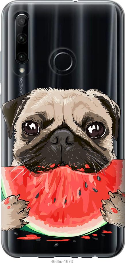 

Чехол на Huawei Honor 10i Мопс и арбуз