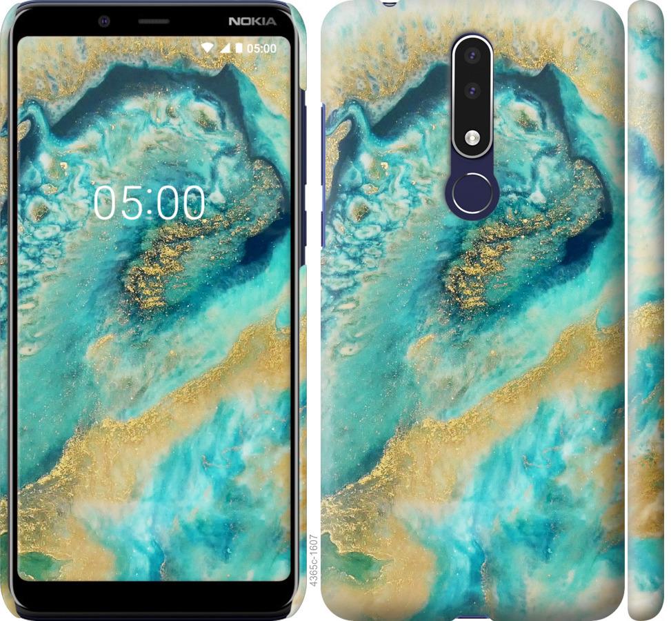 

Чехол на Nokia 3.1 Plus Green marble