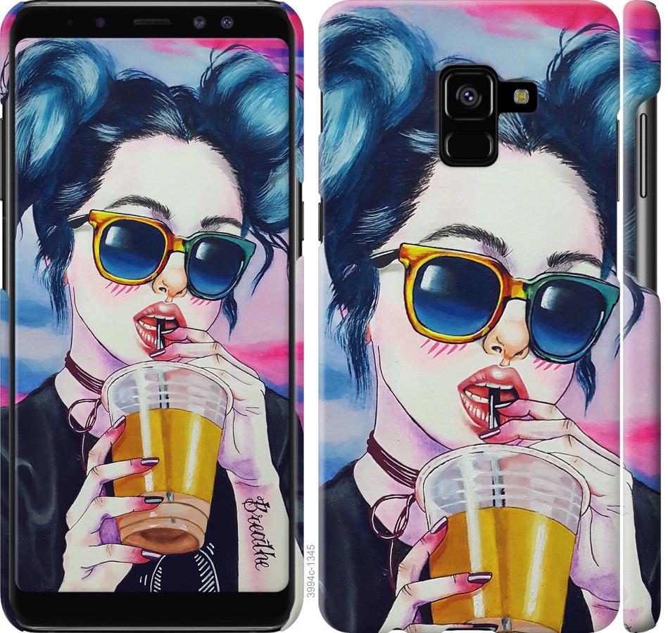 

Чехол на Samsung Galaxy A8 Plus 2018 A730F Арт-девушка в очках