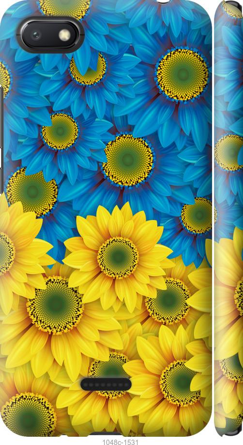 

Чехол на Xiaomi Redmi 6A Жёлто-голубые цветы