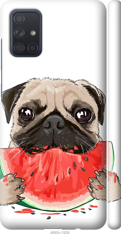 

Чехол на Samsung Galaxy A71 2020 A715F Мопс и арбуз