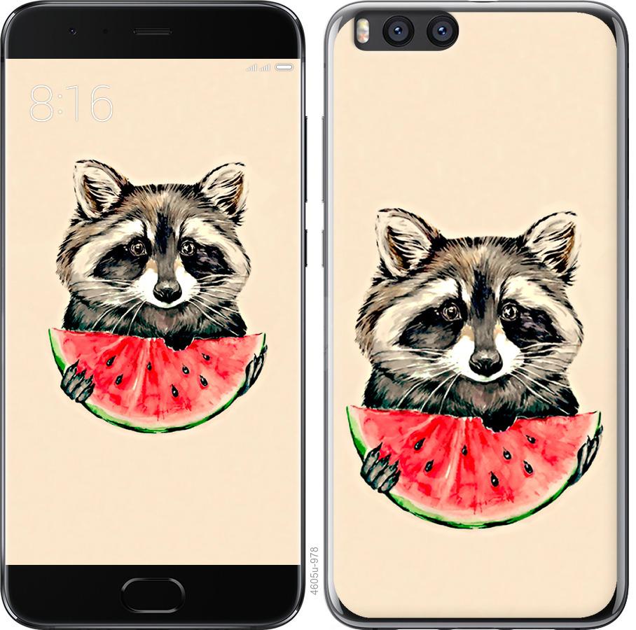 

Чехол на Xiaomi Mi Note 3 Енотик с арбузом
