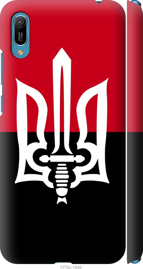 

Чехол на Huawei Y6 2019 Чорно-червоний прапор з тризубом
