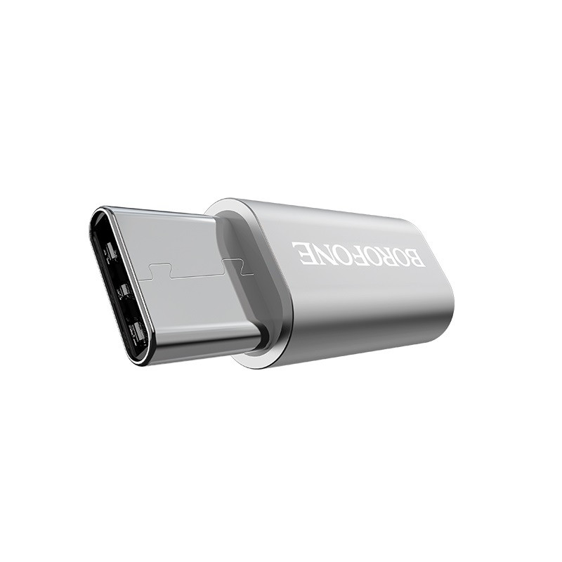 

Перехідник Borofone BV4 MicroUSB to Type-C (Срібний)