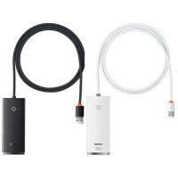 Переходник HUB Baseus Lite Series 4-Port USB-A HUB Adapter (USB-A to USB 3.0*4) 25cm (WKQX)