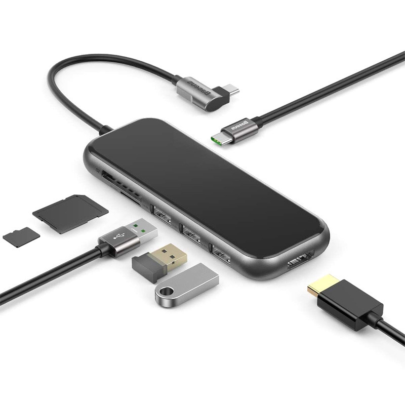 

Перехідник HUB Baseus Multi-functional (Type-C to 3xUSB3.0+HD4K+PD) (CAHUB-BZ)